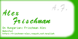 alex frischman business card